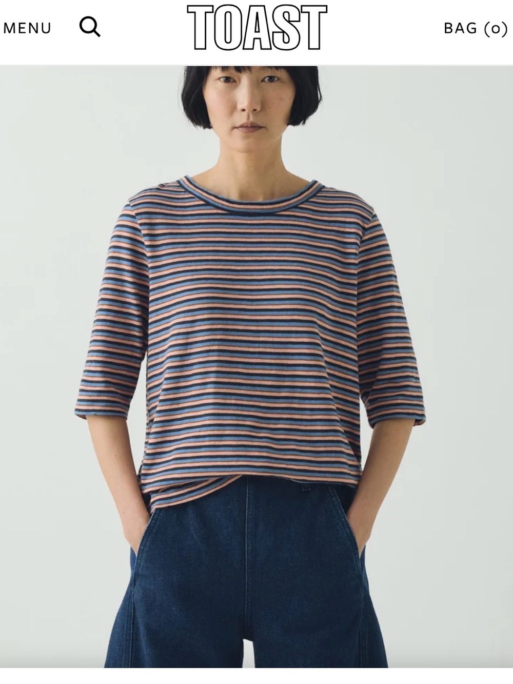 Toast Cleo Tee T Shirt multi stripe